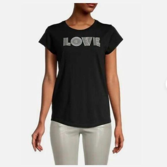 Zadig & Voltaire Skinny Love Tee M Graphic T Shirt Black Casual Loungewear Indie - Picture 1 of 9